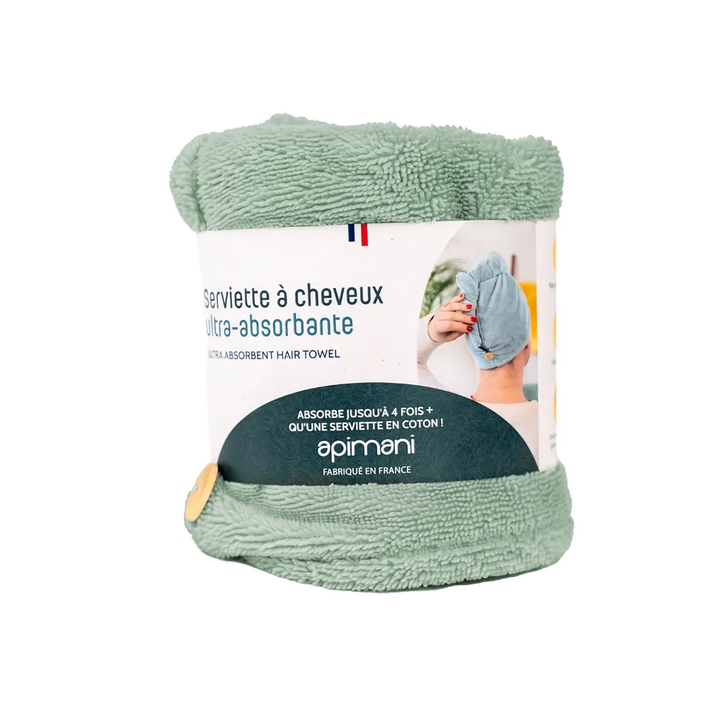[3701730802762] Serviette à cheveux (Bleu)
