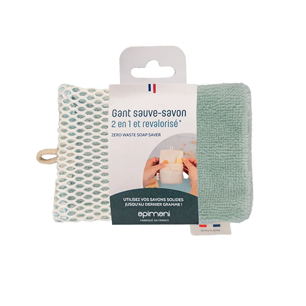 [3701730802670] Gant / Sauve-savon 2 en 1 - Apimani (Bleu)
