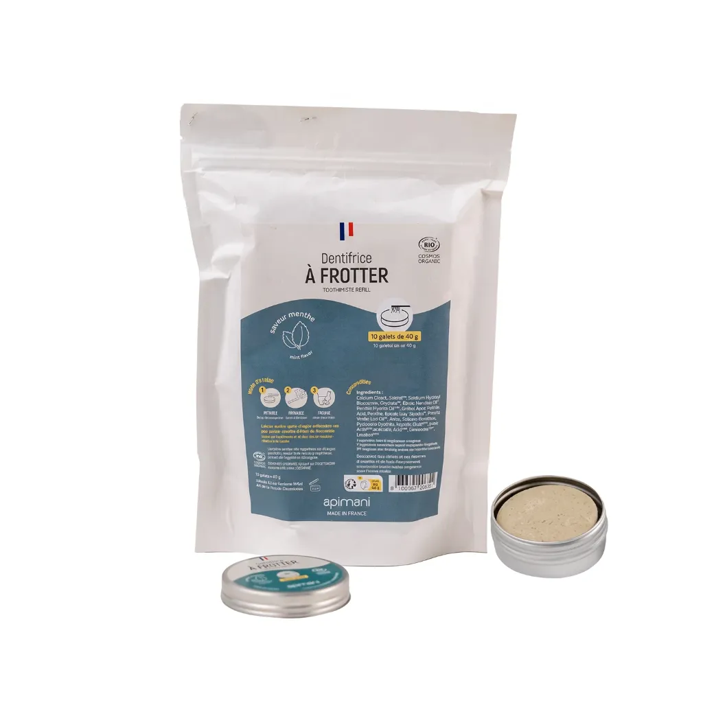 [3760365008802] Dentifrice à frotter (Recharge (lot de 10), Menthe)