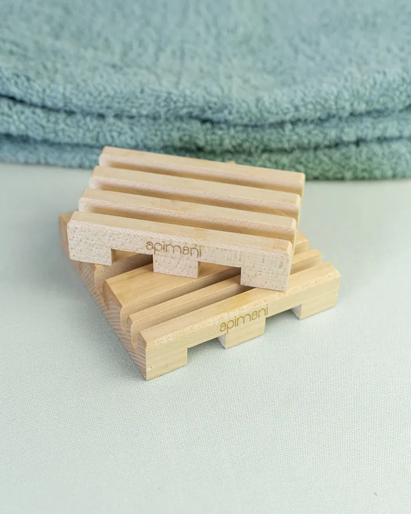 Porte savon en bois brut fabriqué en France - Toche et Nono